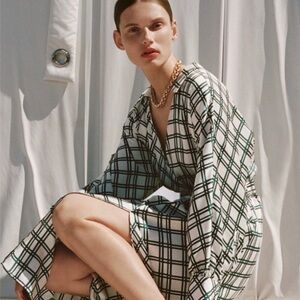 Zara plaid faux wrap dress